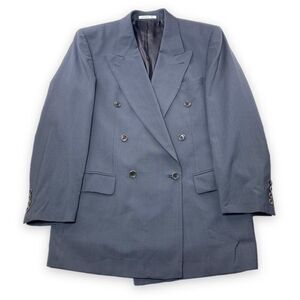 BOSS Hugo Boss Blazer Mens 40L Navy Pinstripe Double Breasted Al Capone‎ Catania